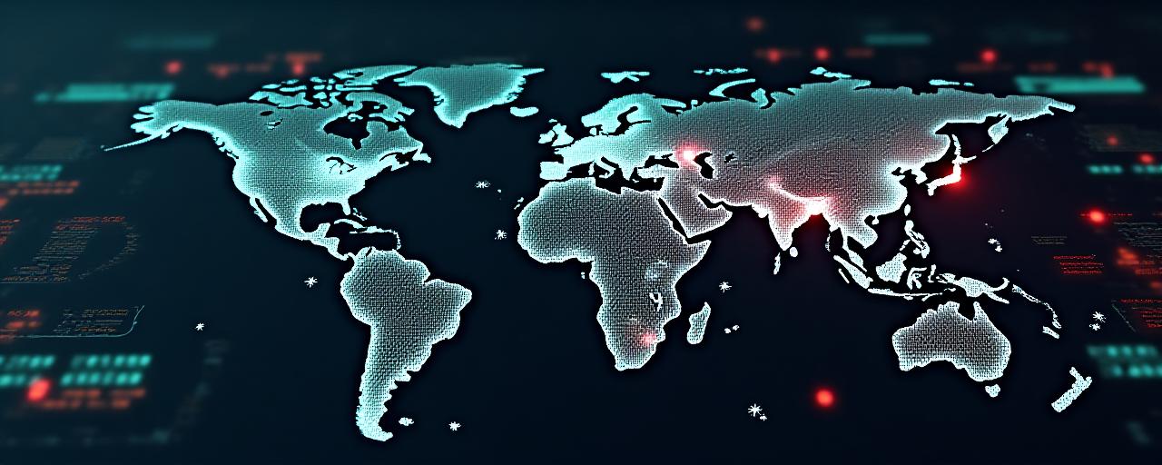 Cybersecurity threat intelligence world map dashboard